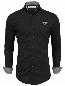 TAM WARE Men Classic Contrast Slim fit Long Sleeve Shirt