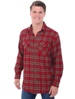 Mens Flannel Shirt, Long Sleeve Cotton Top