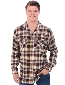 Mens Flannel Shirt, Long Sleeve Cotton Top