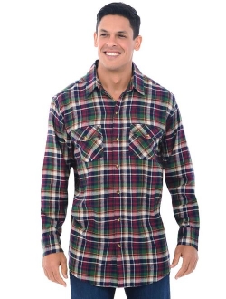 Mens Flannel Shirt, Long Sleeve Cotton Top