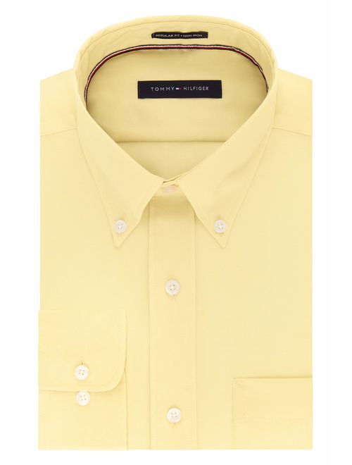 Tommy Hilfiger Men's Regular Fit Solid Button Down Collar Non Iron Dress Shirt