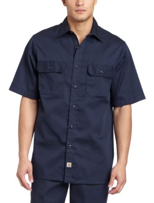 Carhartt Men's Big and Tall Twill Short Sleeve Work Shirt Button Front