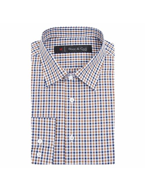 Boot & Cod Men's Shirts - Fitted Long Sleeve Button Down Dress Shirt Men - Slim Fit