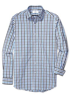 BUTTONED DOWN Men's Classic Fit Spread-Collar Supima Cotton Dress Casual Shirt