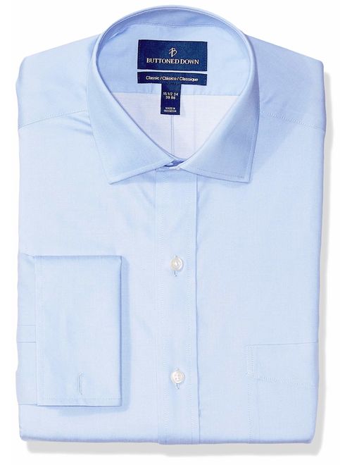 Amazon Brand - BUTTONED DOWN Men's Classic Fit Dress Shirt With French Cuff, Supima Cotton Non-Iron, Spread Collar