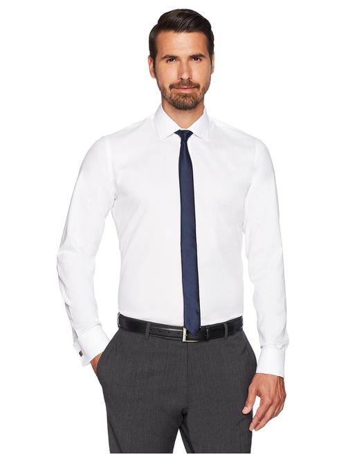 Amazon Brand - BUTTONED DOWN Men's Slim Fit Dress Shirt With French Cuff, Supima Cotton Non-Iron, Spread-Collar