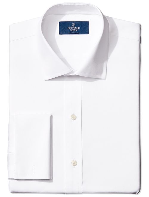 Amazon Brand - BUTTONED DOWN Men's Slim Fit Dress Shirt With French Cuff, Supima Cotton Non-Iron, Spread-Collar