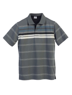 Mens Slim Fit Striped Short Sleeve Polo Shirt