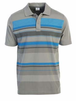 Mens Slim Fit Striped Short Sleeve Polo Shirt