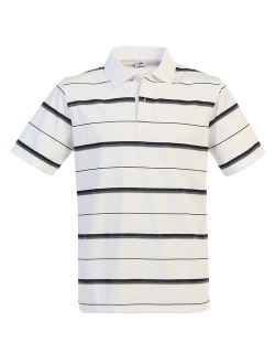 Mens Slim Fit Striped Short Sleeve Polo Shirt