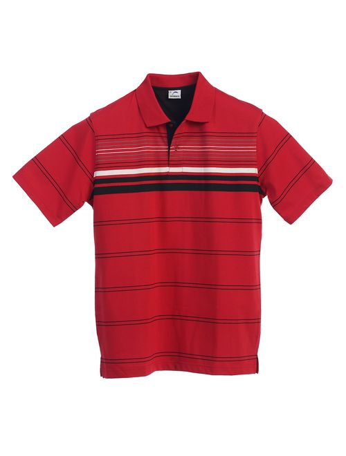 Gioberti Mens Slim Fit Striped Short Sleeve Polo Shirt