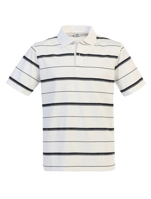 Gioberti Mens Slim Fit Striped Short Sleeve Polo Shirt