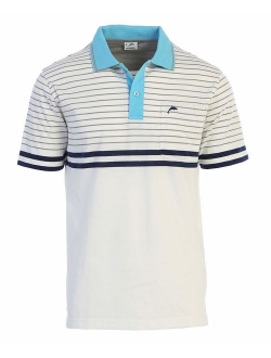 Mens Slim Fit Striped Polo Shirt with Pocket