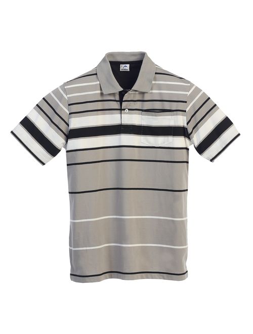 Gioberti Mens Slim Fit Striped Polo Shirt with Pocket