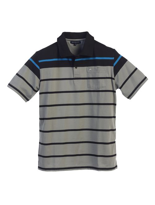 Gioberti Mens Slim Fit Striped Polo Shirt with Pocket