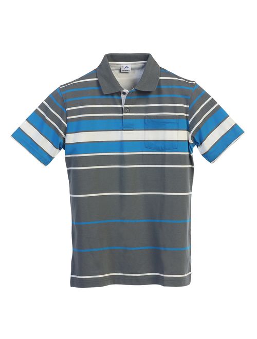 Gioberti Mens Slim Fit Striped Polo Shirt with Pocket