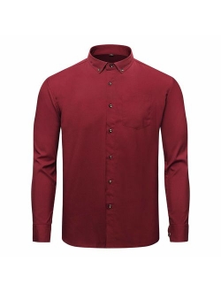 Jeopace Dress Shirts for Men Long Sleeve Big and Tall Button Down Shirts L XL 2XL 3XL 4XL