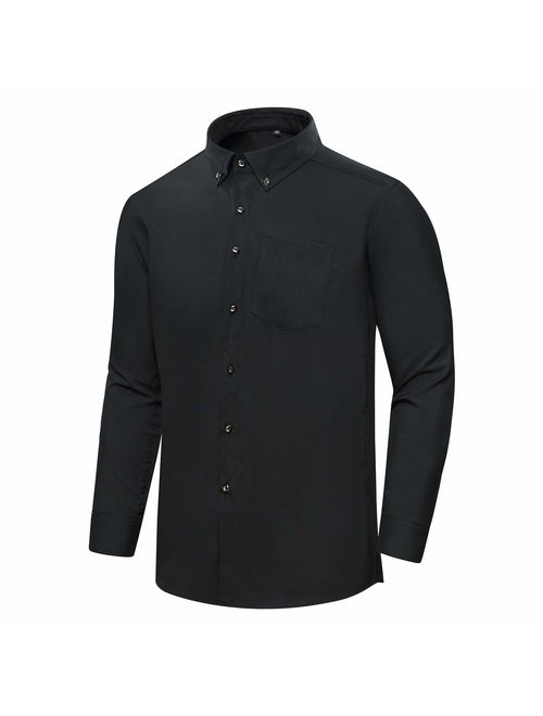 Jeopace Dress Shirts for Men Long Sleeve Big and Tall Button Down Shirts L XL 2XL 3XL 4XL