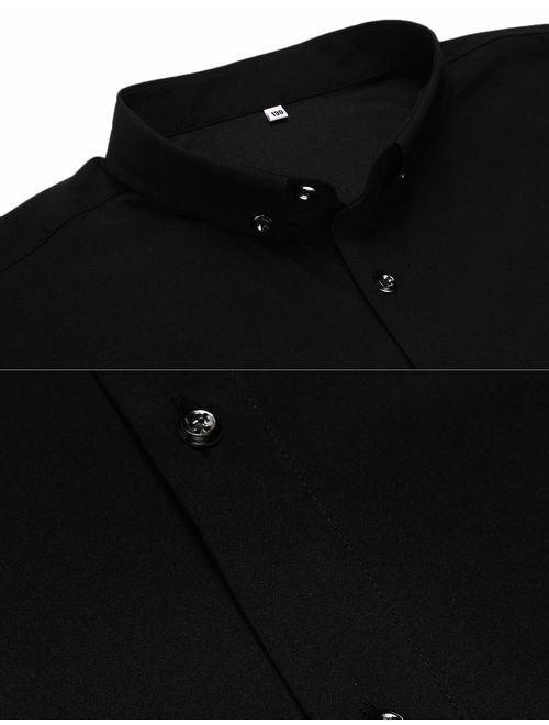 Jeopace Dress Shirts for Men Long Sleeve Big and Tall Button Down Shirts L XL 2XL 3XL 4XL