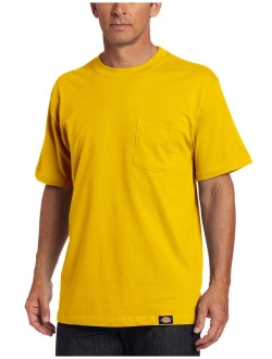 Men's Cotton Solid Short Sleeve Pocket Crew Neck Tee