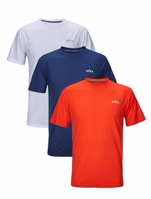 ZITY Men's Quick Dry T-Shirt Athletic Moisture-Wicking Dry Fit Running Shirts