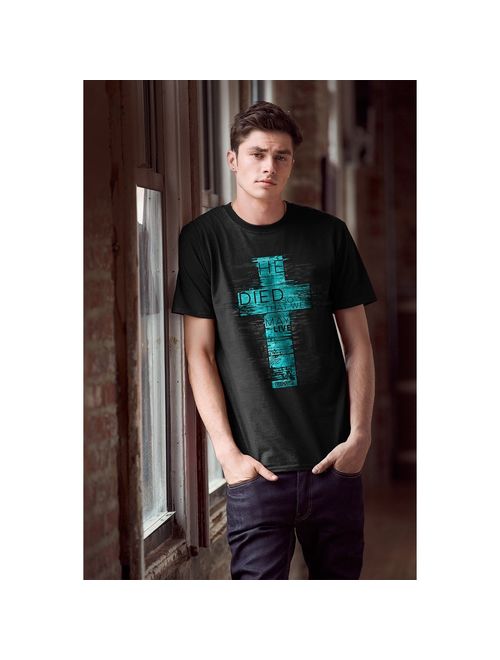 Kerusso - He Died so That we May Live - Cotton Mens Christian T-Shirt