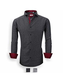 Rabrgab Men's Dress Shirt Regular Edition Long Sleeve Shirt, Premium Soft Formal or Casual Button Down Shirts for Men