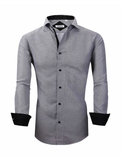 Rabrgab Men's Dress Shirt Regular Edition Long Sleeve Shirt, Premium Soft Formal or Casual Button Down Shirts for Men