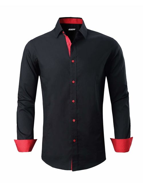 Rabrgab Men's Dress Shirt Regular Edition Long Sleeve Shirt, Premium Soft Formal or Casual Button Down Shirts for Men