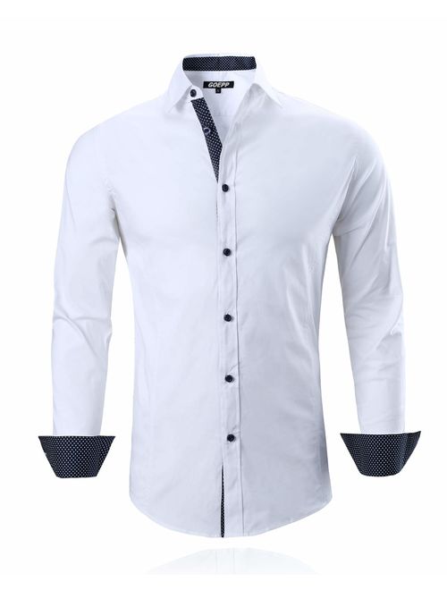 Rabrgab Men's Dress Shirt Regular Edition Long Sleeve Shirt, Premium Soft Formal or Casual Button Down Shirts for Men