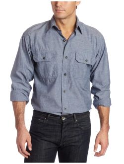 Key Industries Men's Long Sleeve Button Down pre-Washed Chambray Shirt