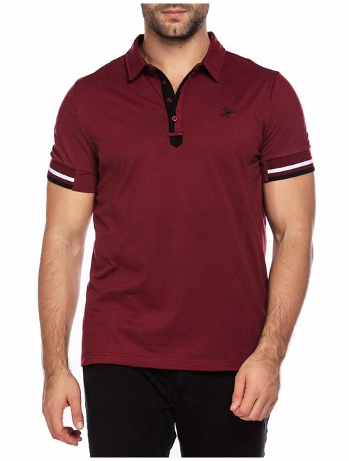 Hotouch Mens Fashion Polo Shirt Short Sleeve Polo Tee Casual Slim Fit Basic Golf Tee Sport Polo T-Shirts