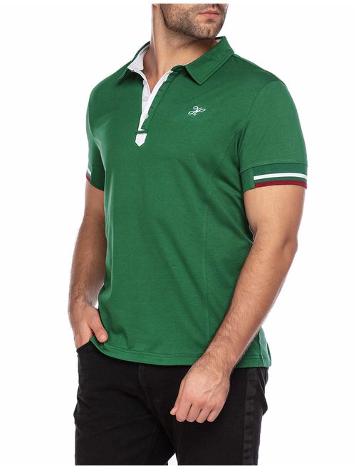 Hotouch Mens Fashion Polo Shirt Short Sleeve Polo Tee Casual Slim Fit Basic Golf Tee Sport Polo T-Shirts