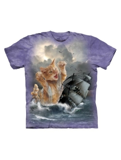 The Mountain Cotton Printed Short Sleeve Krakitten Crew Neck T-Shirt