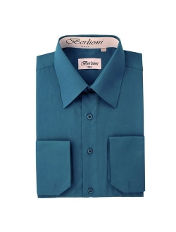 Men's Long Sleeve Solid Colors Convertible Cuffs Dress Shirts - Many Colors