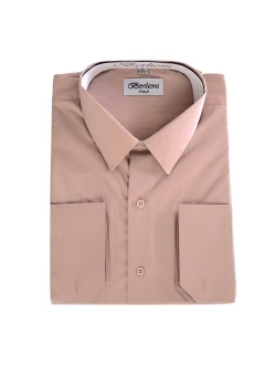 Men's Long Sleeve Solid Colors Convertible Cuffs Dress Shirts - Many Colors