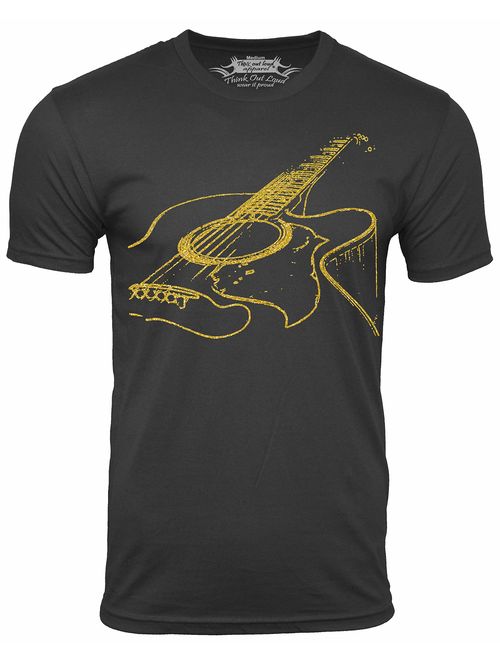 Think Out Loud Apparel Acoustic Guitar Player T Shirt Cool Musician Tee Music T Shirt Artistic Tshirt