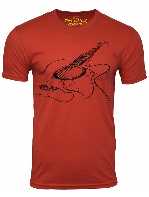 Think Out Loud Apparel Acoustic Guitar Player T Shirt Cool Musician Tee Music T Shirt Artistic Tshirt