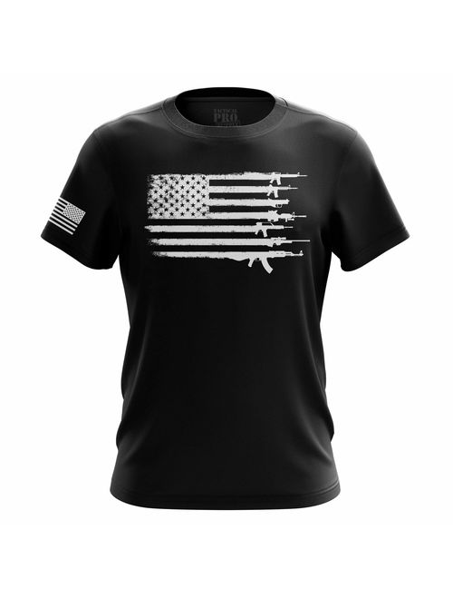 Pro-Gun Second Amendment American Flag Don't Tread Mens T-Shirt Printed & Packaged in The USA