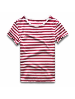 Zecmos Mens Stripes T-Shirts Casual Slim Fit Tshirts Striped Tees Top