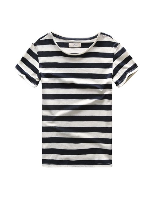 Zecmos Mens Stripes T-Shirts Casual Slim Fit Tshirts Striped Tees Top