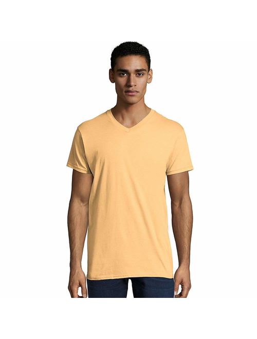 Hanes Mens Ringspun Cotton Nano-T V-Neck T-Shirt (498V)