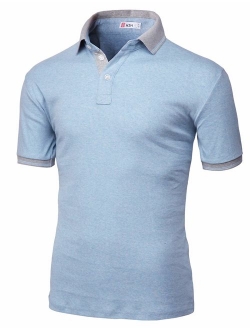 H2H Mens Casual Slim Fit Polo T-Shirts of Various Styles and Designed