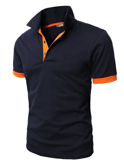 H2H Mens Casual Slim Fit Polo T-Shirts of Various Styles and Designed
