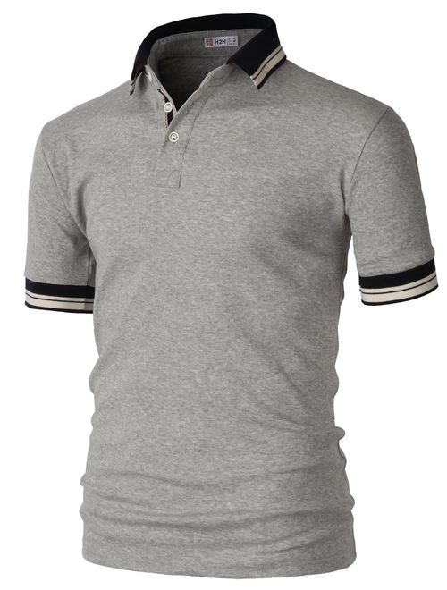 H2H Mens Casual Slim Fit Polo T-Shirts of Various Styles and Designed