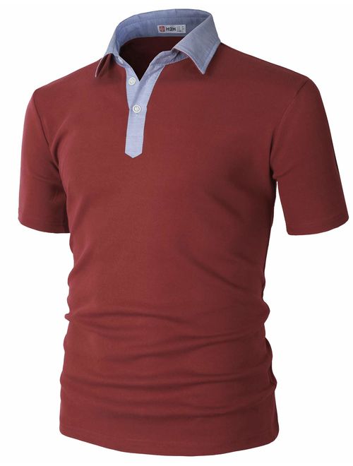 H2H Mens Casual Slim Fit Polo T-Shirts of Various Styles and Designed