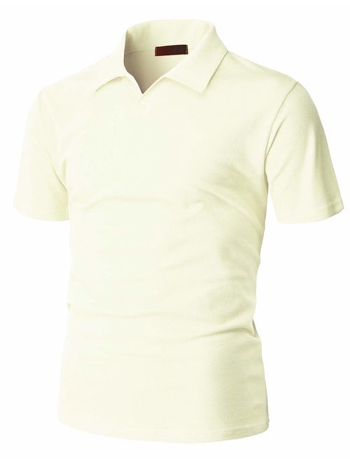 H2H Mens Casual Slim Fit Polo T-Shirts of Various Styles and Designed