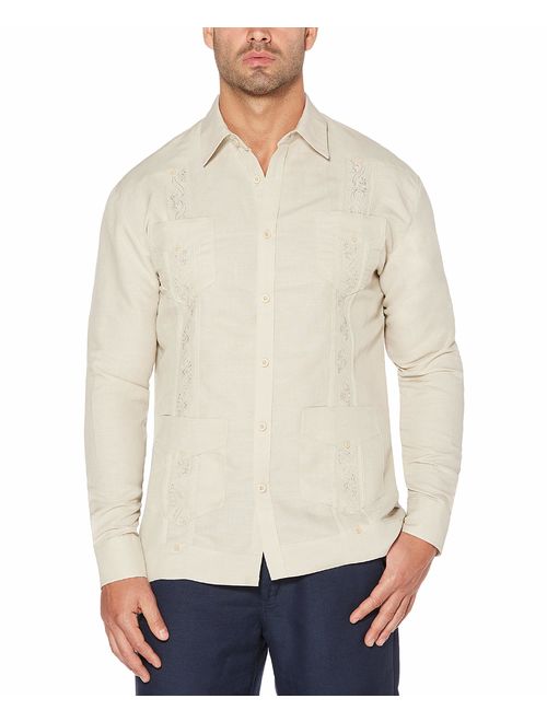 Cubavera Men's Long Sleeve Embroidered Guayabera Shirt