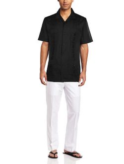 9 Crowns Essentials Men's Guayabera Button Down Shirt