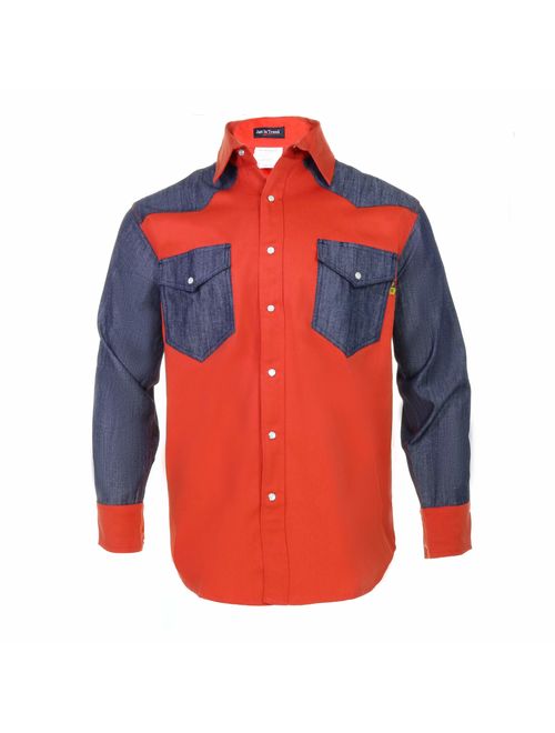 Just In Trend Flame Resistant FR Shirt - 88/12 - Western Style - Two Tone